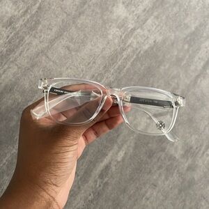 Clear chrome heart glasses